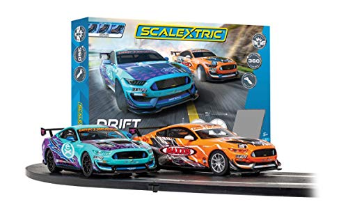 Pistas de carreras eléctricas Scalextric con pista de velocidad Drift 360 para niños de 5 años