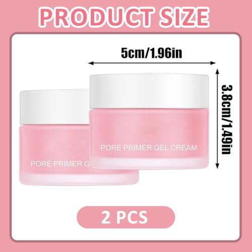 2PCS Pore Primer Gel Cream, Invisible Pores Face Primer - Pore Base Gel Cream que Alisa la Piel, Base Face Primer Under Foundation para un Maquillaje Mate Impecable y Duradero - imagen 2