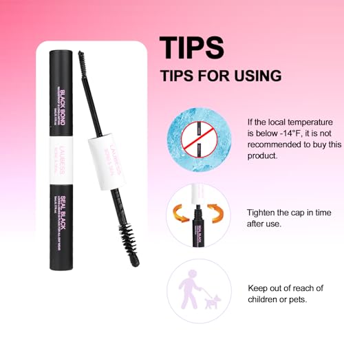 Image of Lash Bond and Seal Waterproof LAUBESS Lash Glue for Eyelash Clusters 2 in 1 Lash Cluster Glue Adhesive Eyelash Glue Home Use Strong Hold 72H 10ml