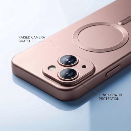 Image of amazon basics Premium Mag-Safe Case for iPhone 16 | Shockproof & Anti-Scratch Cover | Soft Silicone with Wireless Charging | Camera Lens Guard - Rose Gold