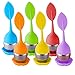Juego de Infusor de Té de Silicona, XiXiRan 6 Pcs Infusor de Té con Bandeja, Colador de Té de Silicona y Acero Inoxidable, Infusor de Té con Bandeja de Goteo, para Té a Granel y Té de Hierbas Juego