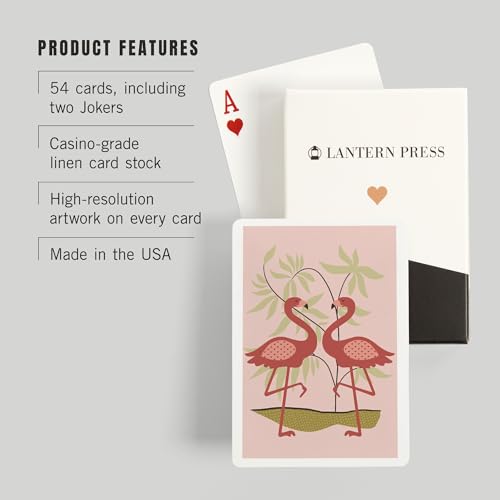 Baraja Simple Flamingo Rosa, 52 cartas tamaño póker miniatura 3