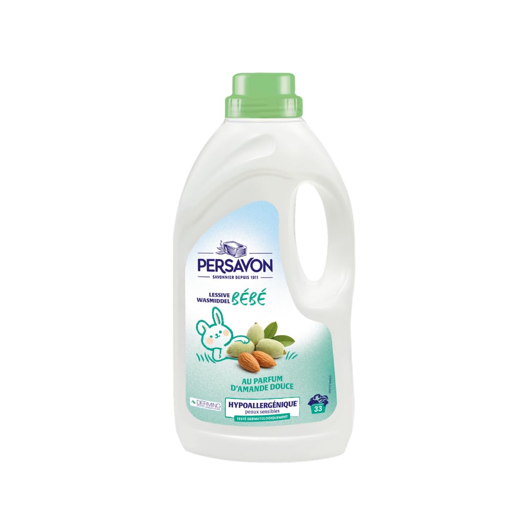 Persavon - Lessive Bébé au parfum d'Amande Douce 33 Lavages 1500 ml