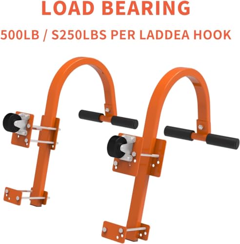 Yoving Ladder dakhaken 2-pack met vaste wielen en rubberen handgreep T-bar om beschadigingen van het dak te voorkomen, ladderstabilisator voor dak, voor gebruik met verlengladders - Afbeelding 4