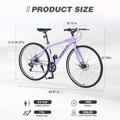 ZUKKA 700C Road Bike for Adult 7 Speed Road Bike Hybrid Road