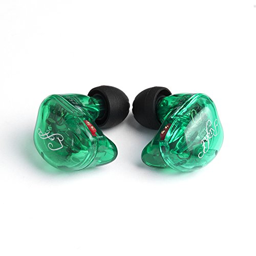 Kz Zsr In-Ear Headphones Earphone Hifi Stereo Deep Bass Earbuds With 0.75Mm 2 Pins Detachable Cable Noise Isolating Headset With Hybrid Driver For Running, Jogging, Walking (Green Without Mic) #TOP6