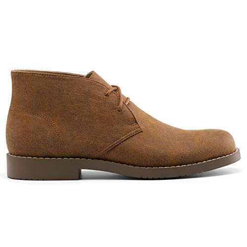 GM GOLAIMAN Men's Chukka Boots Casual Lace up Leather Desert Shoes Brown 10 D (M) US