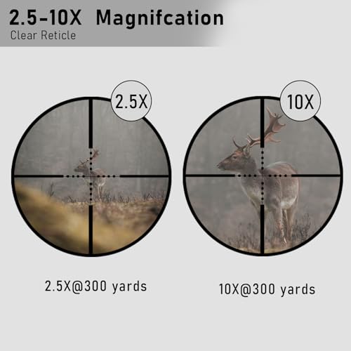 UUQ 2.5-10x40 Rifle Scope with Red/Green Illuminated Mil-dot with Red/Green Laser Combo-Green Lens Color,Tactical Scope for Gun Air Hunting,Free 20/11mm Mounts