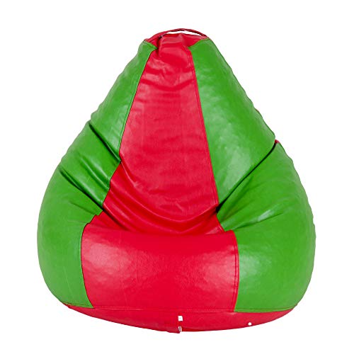 Image of GUNJ Bean Bag Filled with Beans Large Size - (Green Pink)