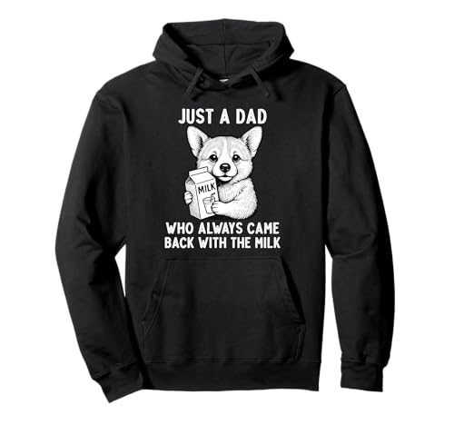 Corgi Dad Milk Joke Día del Padre Amante de los perros Sudadera con Capucha