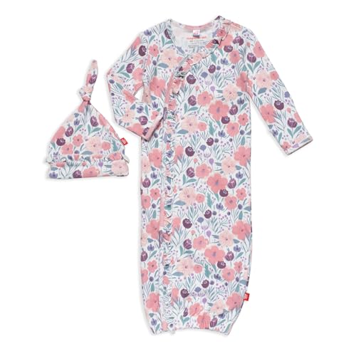 Image of Magnetic Me Organic Cotton Newborn Sleeper Gown & Hat Set | Super Soft Organic Cotton Fabric Sleep Sack