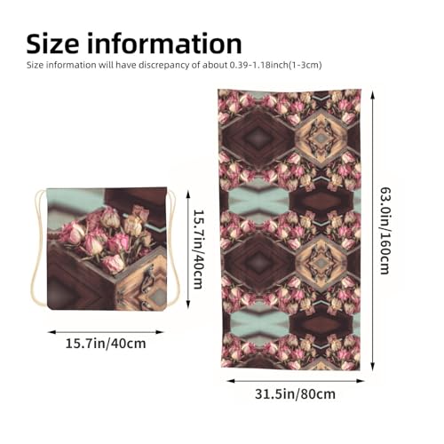 Serviette de plage imprimée rose séchée double fonction ultra légère