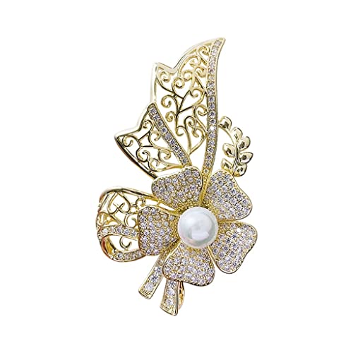 Broche de fleur de perle boutonniere sigle pull veste epingles vetements