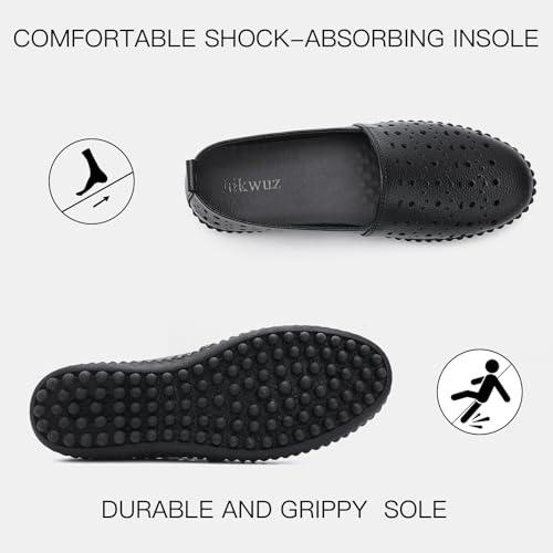Image of Women's Summer Slip On Loafers, Breathable Perforated Hollow Cutout Flats, Comfortable Vegan Leather Walking Work Shoes for Women, Heart Floral Geometric Pattern Soft Sole Casual Summer Footwear