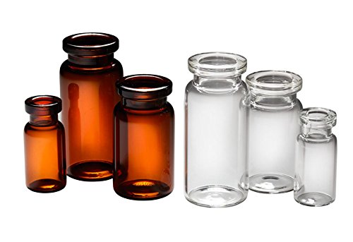 Qorpak 21.75 x 40mm Amber Borosilicate Crimp Neck Serum Vial with 20mm Neck Finish - QOR