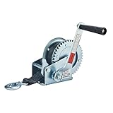 OPENROAD 1200lbs Hand Winch Boat Winch Black Strap | Hand Crank Winch with 8m (26ft) Black Strap Manual Winches | Two-Way Adjustable Boat Trailer Winch | Corrosion Resistant Towing Winches (1200lbs)
