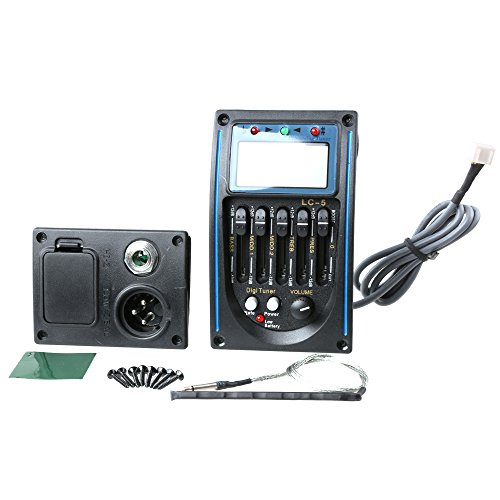 Lyws sistema equalizzatore 5 bande chitarra acustica preamplificatore sintonizzatore LCD pickup piezo lc-5