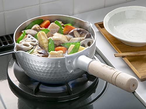 Taniguchi Metal Snow Flat Gas Fire Pot for Miso Soup