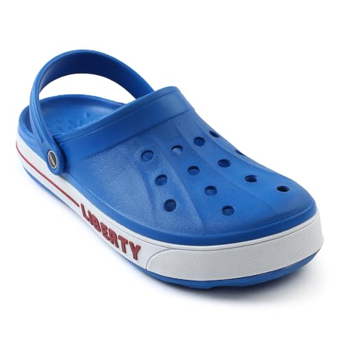Image of Liberty A-HA LITEWALK Casual Slingback Clogs for Men with EVA Sole | Breathable and Lightweight | Soft Comfortable Footbed | Stylish Home Footwear | Slip On Comfort (Blue 7)