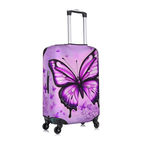 Purple Butterfly Printed luggage cover, double stitching all around, high elastic material, suitable for travel and business trip2