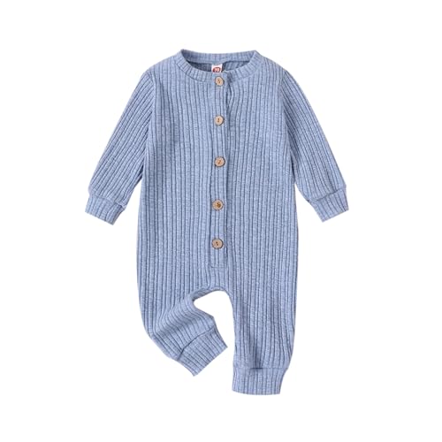 Image of Infant Baby Girl Boy Fall Clothes Knit Long Sleeve Onesie Ribbed Romper Jumpsuit Sweater Winter Coming Home Outfits