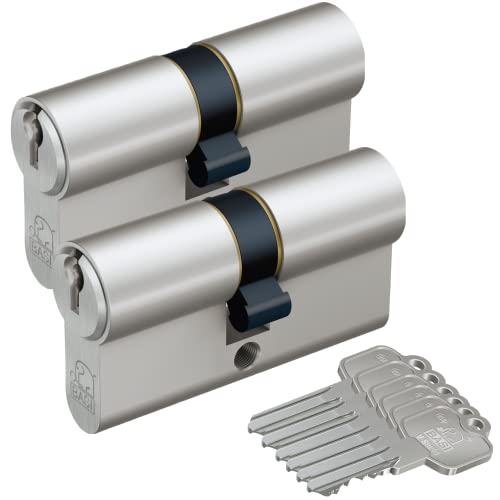 BASI | 2er SET V50 Profil-Kurzzylinder 27/27 mm | Gleichschließend | Profilzylinder | Türzylinder...