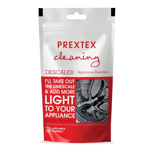 Image of Prextex Descale Compatible For All Washing Machine Front Load and Top Load, Cleaning Powder, Descaling Powder, Remove Odours and Buildup, Drum Cleaner 100 gram(100 g (Pack of 2))