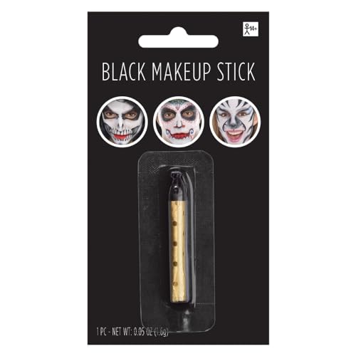 amscan Black Face Paint Makeup Stick for Party Fun - 0.05 oz. - Bold, Long-Lasting & Easy-to-Apply - Perfect Party Essential for Kids & Adults
