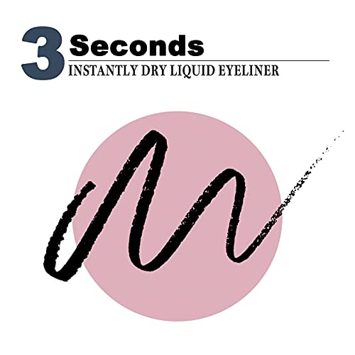 Rusica 2 Count Waterproof Liquid Eyeliner Ultra-Fine Felt Tip Smudge Resistant Eye Makeup Stylist, Black, 0.3 Fl. Oz #TOP1