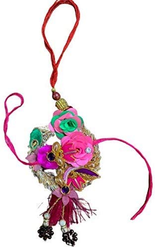 Rakhi thread for brother for Raksha Bandhan with multicolor peacock design
