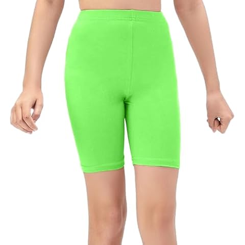 NetSetUK Girls Neon Green Cycling Shorts Cover