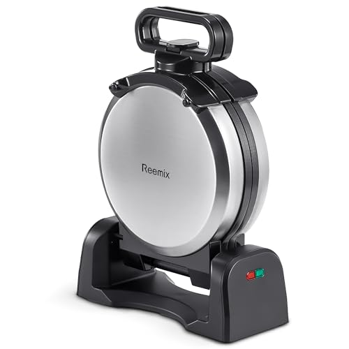 Waffle Maker, Round Classic Belgian Waffle Iron with 180°Rotating...