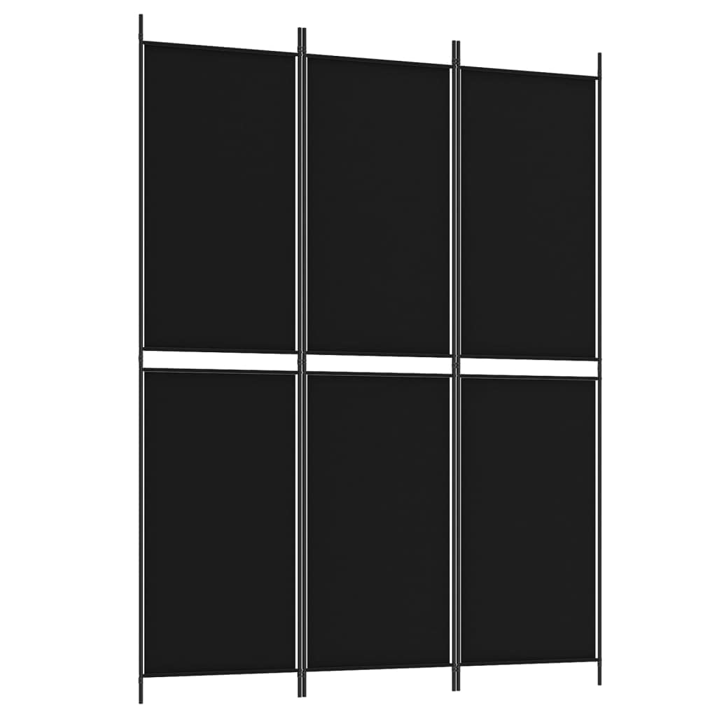 Vidaxl 3-Panel Room Divider Black 150X200 Cm Fabric Room Dividers from B&Q