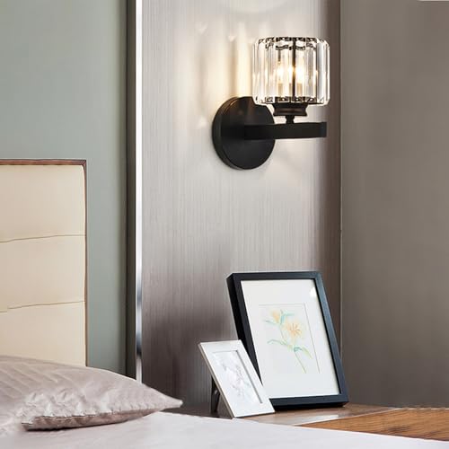 Apliques de Pared de Cristal E27 Lámpara Interior Cuadrado Dorado Luz Cálida 6