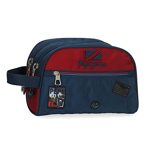 Pepe Jeans - Neceser Chest Con Dos Compartimentos Adaptable En Oferta Pepe Jeans Chest Neceser Dos Compartimentos Adaptable Rojo 26X16X12 Cms Poliéster