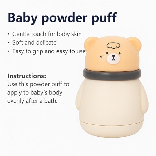 Image of Baby Pack of 3 Skin Care Powder Talcum Puff Case Cum Container Boxes Reusable Refillable for Toddlers Kids and Infants for Baby Body And Face Grooming BPA Free (PATTERN 108)