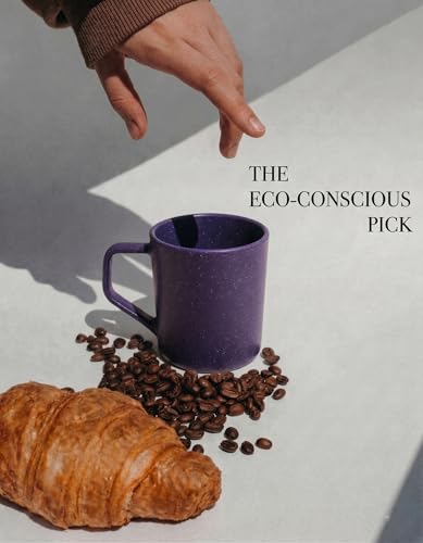 Image of Coffee Mug Set Made with Rice Husk & Bio Composite Material | TurtleBrew Travel Coffee Mug | Microwave & Dishwasher Safe | Purple | 200 ml | Pack of 6