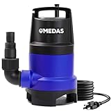 MEDAS 1HP 3434 GPH Sump Pump Submersible Clean/Dirty Water Pump Portable Utility Pump with 16.4ft Cord for Swimming Pool Garden Basement Tub Pond Draining
