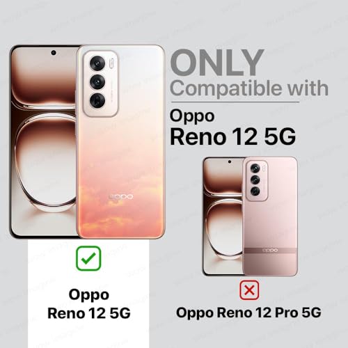 Image of WOW IMAGINE Shock Proof Clear Protective Back Case for Oppo Reno 12 5G - AirEDGE Technology | 360 Degree Camera Protection | Transparent Hybrid Back Case Mobile Cover - Black