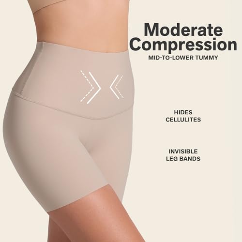 Image of Leonisa PowerShorts Shapewear Shorts Tummy Control, High Waisted Shaper Slip Shorts for Women