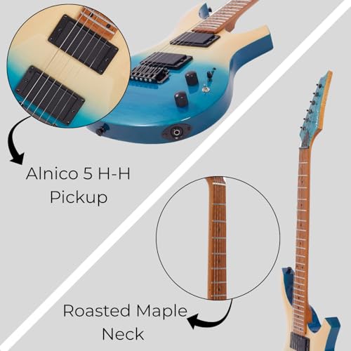 Image of Vault RG2 Soloist Premium Electric Guitar with Dual Alnico 5 Humbuckers and Roasted Maple Neck - Beach Blue