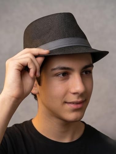 Image of BookMyCostume Black Western Cowboy & Ballroom Style Hat | Fancy Dress Accessory for Dance, Stage Shows & Theme Parties For Adults