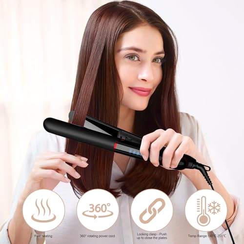HIYAA-Hair-Straightener-2-in-1-Hair-Straighteners-and-Curlers-with-Ceramic-Coating-for-Smooth-Glide-15-Second-Heat-up-Up-to-200C-Lasting-Results-for-CurlWaveStraighten-Hair