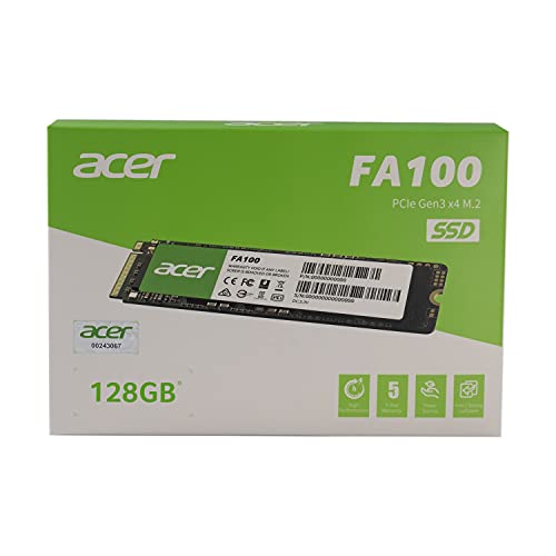 Image of Acer FA100 128GB PCIe Gen3 x4 NVMe 3D NAND SSD M.2 Internal SSD-950MB /s R, 650MB /s W Speed