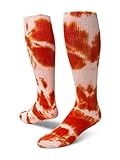 Red Lion Revolution Tie Dye Cotton Athletic Tube Socks ( Orange Tie Dyed - Medium )
