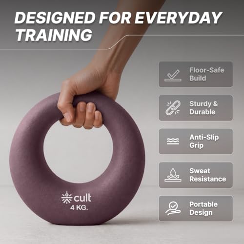 Image of Cult Moon Kettlebell 4 Kg with Neoprene Coating, Cast Iron Core, Wide Handle & Stable Base for Strength Training & Home Workouts