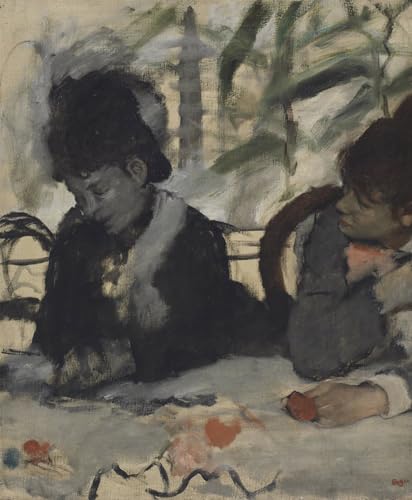 Peinture au café d'Edgar Degas grand tableau de salon abstrait chic 60x90cm