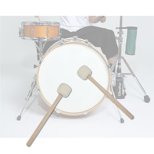image for Cheerock 1 Pair Anti-slip Wool Felt Drum Mallets, 12.8 Inch Length Dru