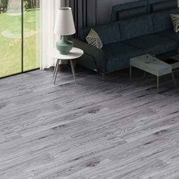 𝐅𝐋𝐎𝐑𝐄𝐗𝐏 Vinyl Flooring - Lino Flooring with Washed Grey Effect,Peel and Stick Floor Tiles,2.0mm 36pcs Waterproof,for Kitchen Living Room(5.02m²,Washed Grey)