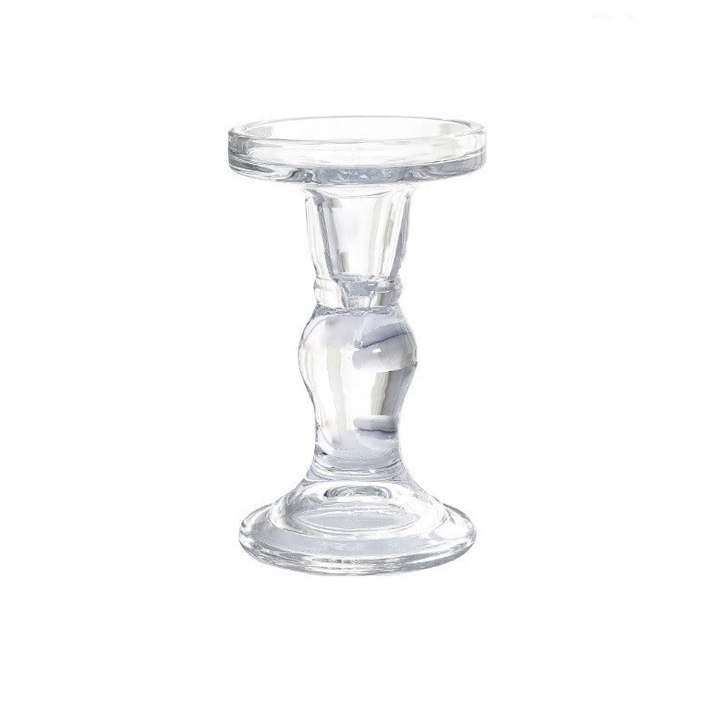 Candlestick Holder Glass candle holder, candlelight dinner decoration, aromatherapy(Large)